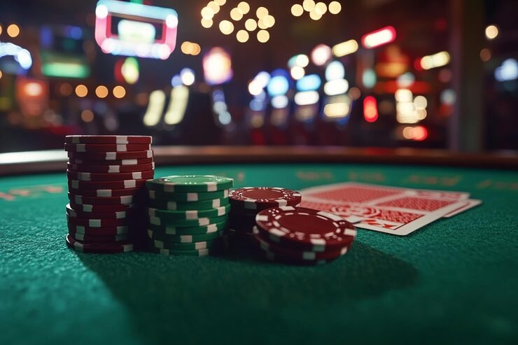 Tiga dadu menunjukkan hasil permainan Lightning Dice